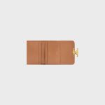 COMPACT WALLET WITH COIN TRIOMPHE IN SHINY CALFSKIN BRONZE - Image 4